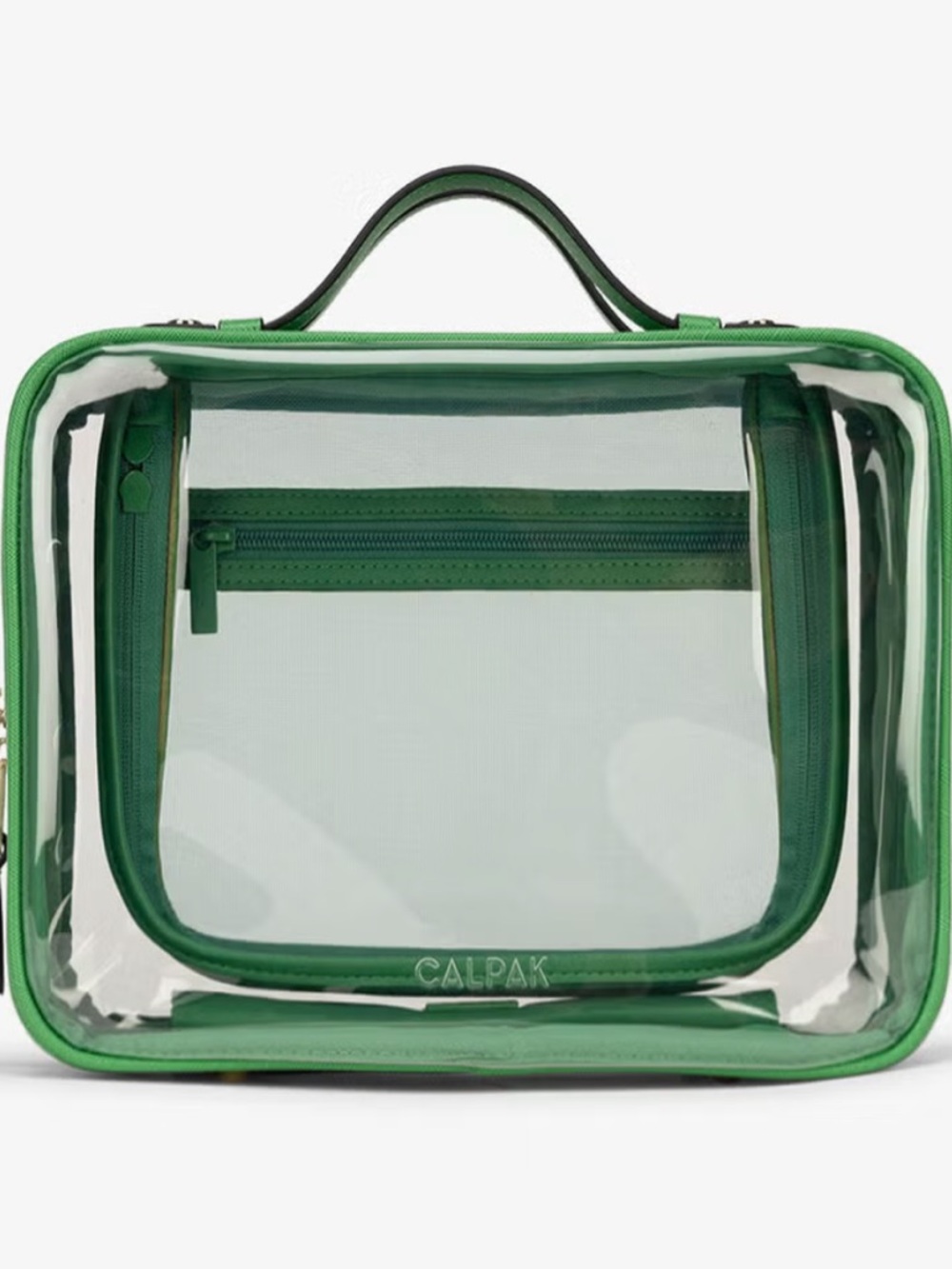 Calpak Medium Clear Cosmetics Case in the discontinued color Green Apple